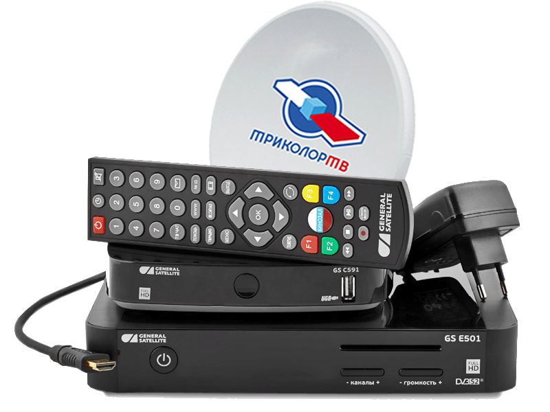 Комплект Трколор на 2 ТВ с ресиверами GS E501/GS C591 купить в Можайске